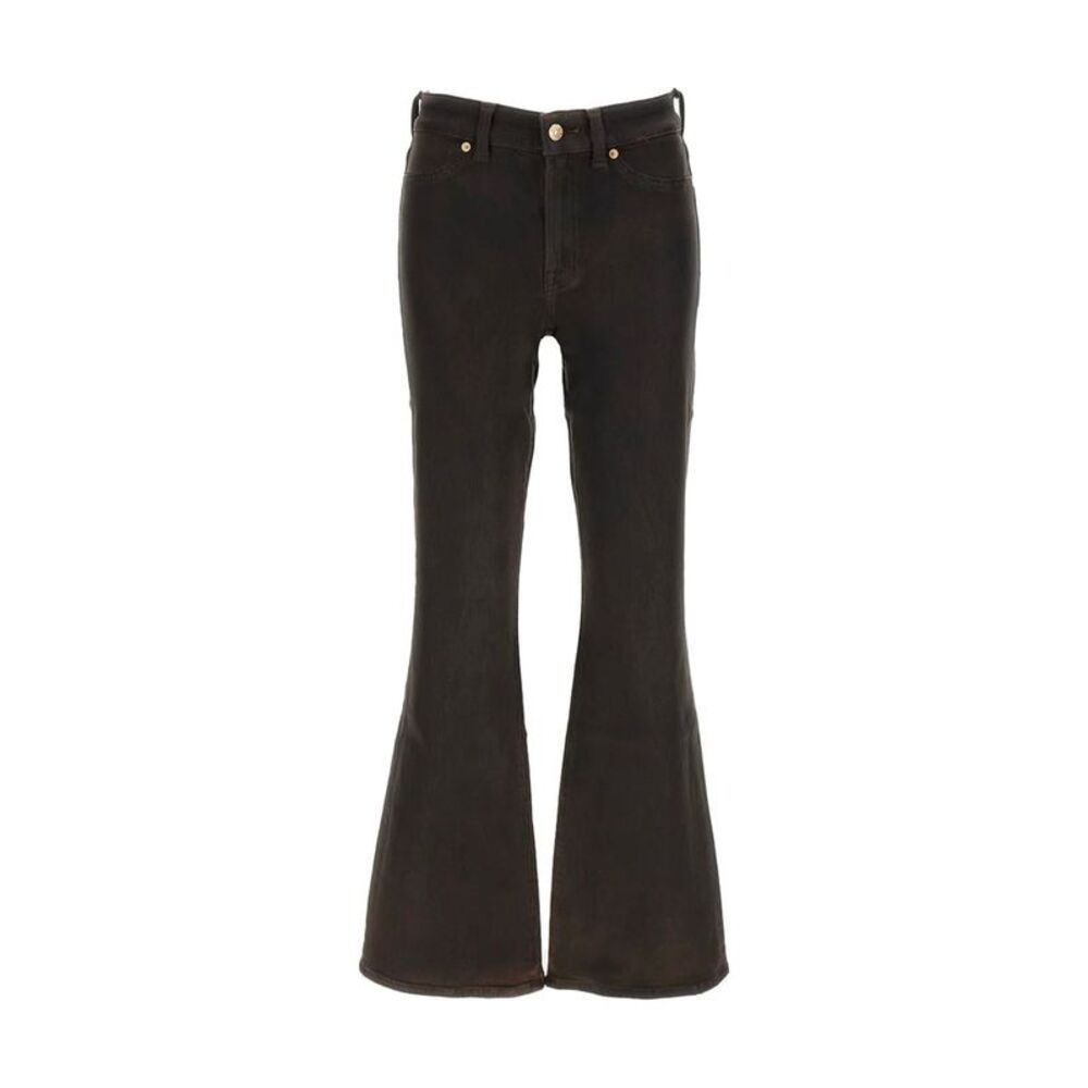 7FOR Black Cotton Bootcut Women's Jeans